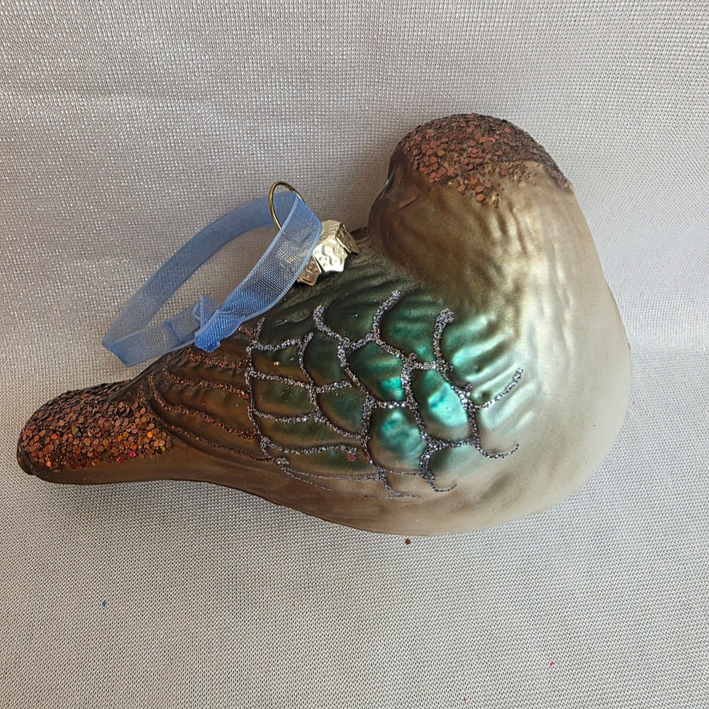 Vintage Lot of 6 Blown Glass Christmas Ornaments in Purple Lavender Green Silver - Picture 3 of 16